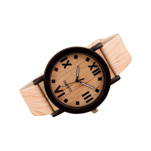 Women's Watches Montre Femme Numerals Wood Leather Band Analog Quartz Vogue Wrist Watch